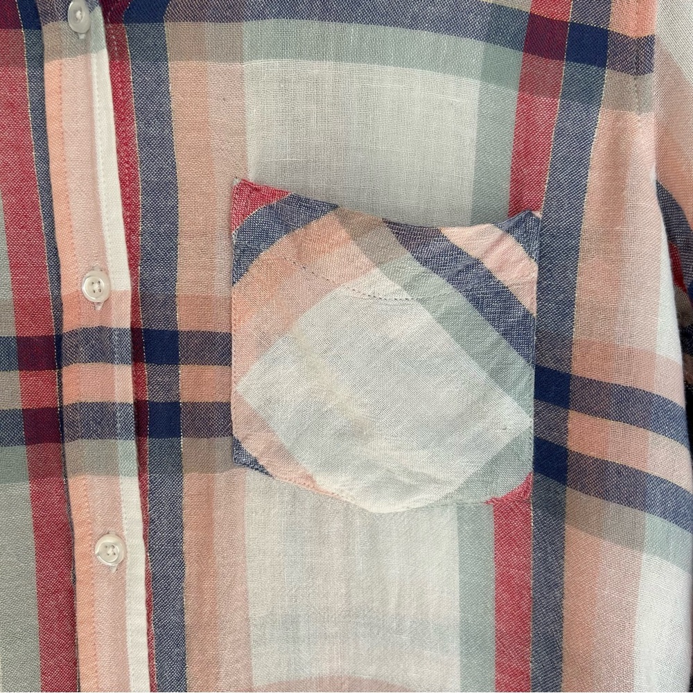 Rails Button-Up Plaid Top Linen Blend Top Charlie… - image 4